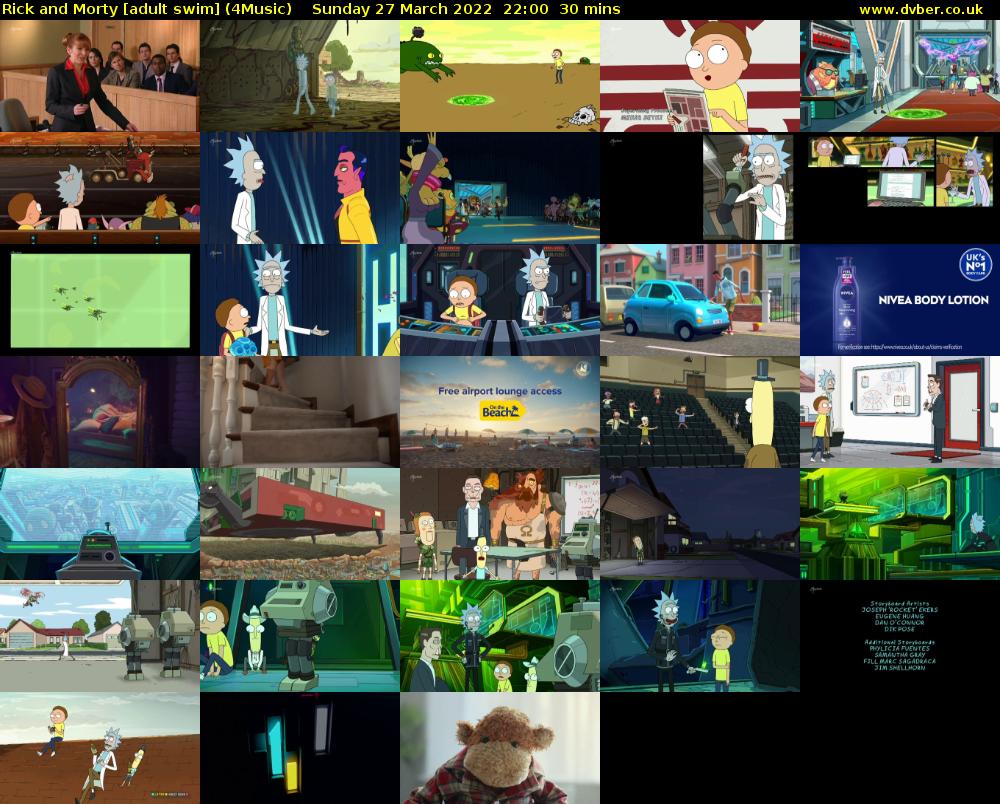 Rick and Morty [adult swim] (4Music) Sunday 27 March 2022 22:00 - 22:30