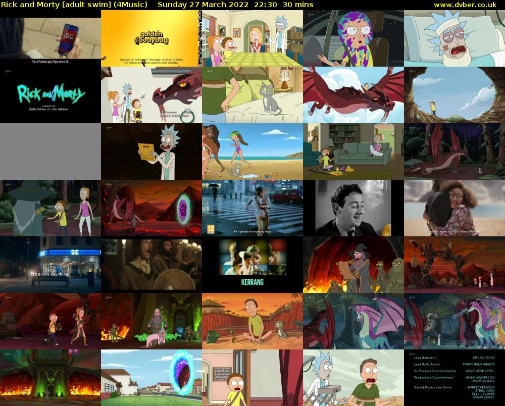 Rick and Morty [adult swim] (4Music) Sunday 27 March 2022 22:30 - 23:00