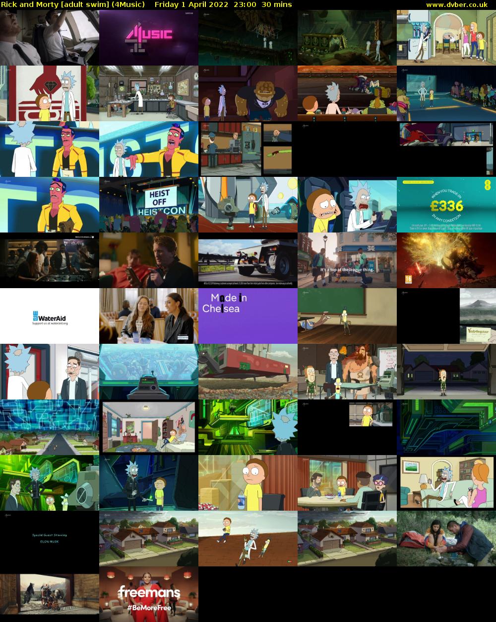 Rick and Morty [adult swim] (4Music) Friday 1 April 2022 23:00 - 23:30
