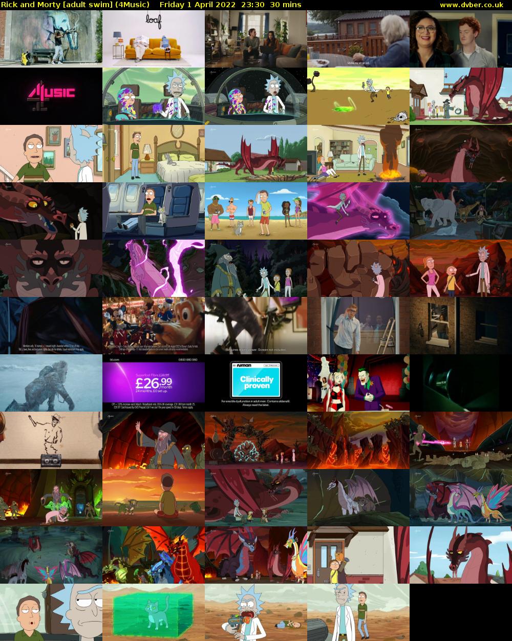 Rick and Morty [adult swim] (4Music) Friday 1 April 2022 23:30 - 00:00
