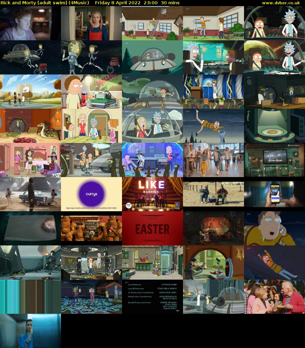 Rick and Morty [adult swim] (4Music) Friday 8 April 2022 23:00 - 23:30