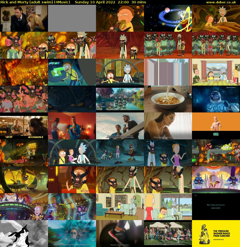 Rick and Morty [adult swim] (4Music) Sunday 10 April 2022 22:00 - 22:30