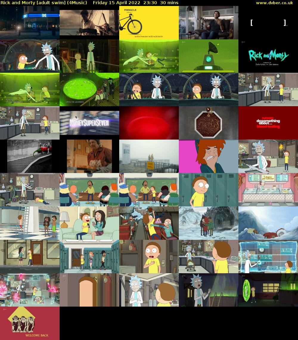 Rick and Morty [adult swim] (4Music) Friday 15 April 2022 23:30 - 00:00