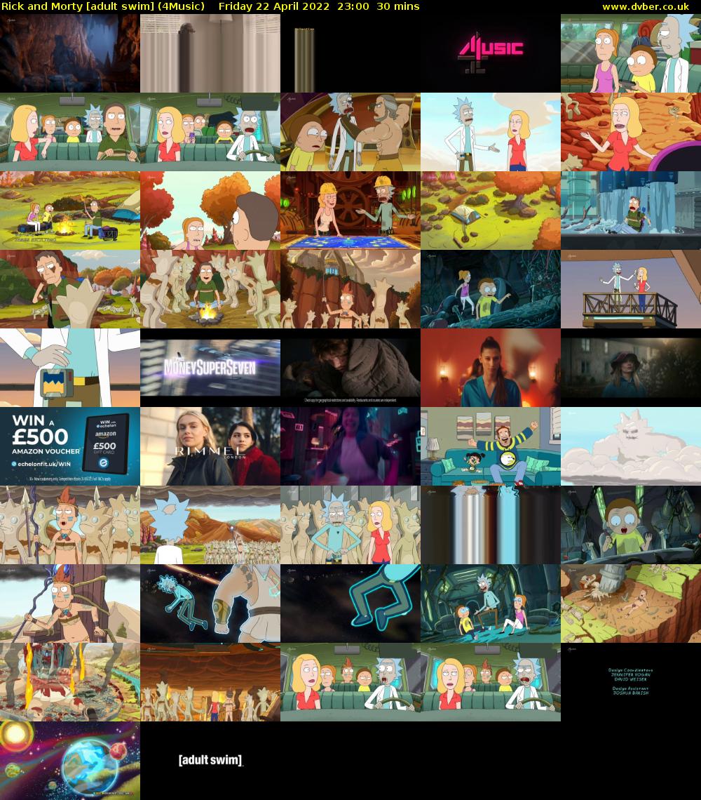Rick and Morty [adult swim] (4Music) Friday 22 April 2022 23:00 - 23:30