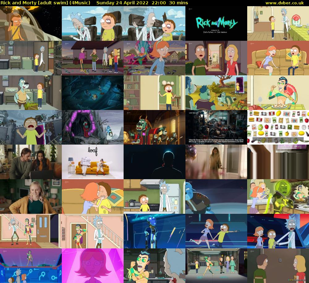 Rick and Morty [adult swim] (4Music) Sunday 24 April 2022 22:00 - 22:30
