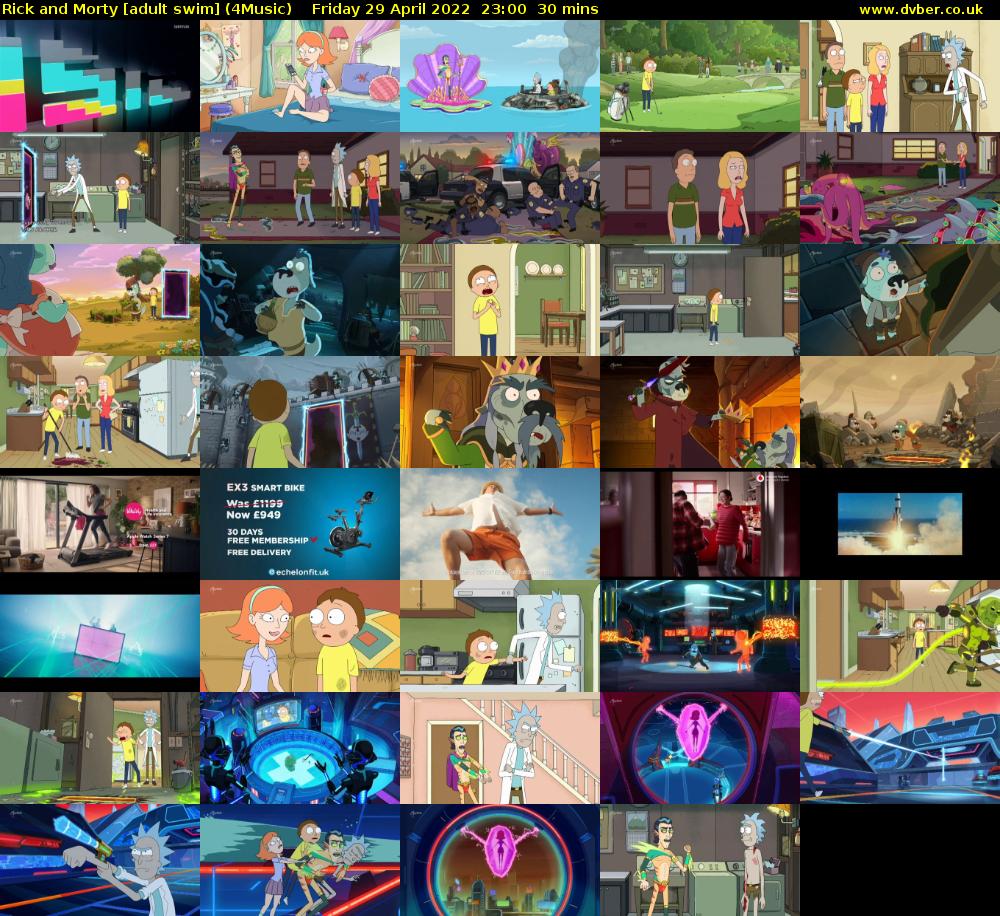 Rick and Morty [adult swim] (4Music) Friday 29 April 2022 23:00 - 23:30