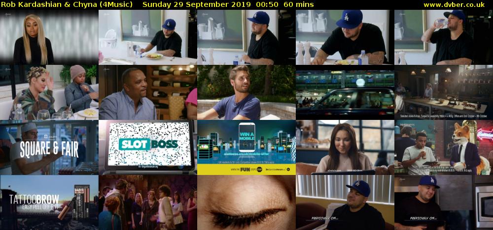 Rob Kardashian & Chyna (4Music) Sunday 29 September 2019 00:50 - 01:50