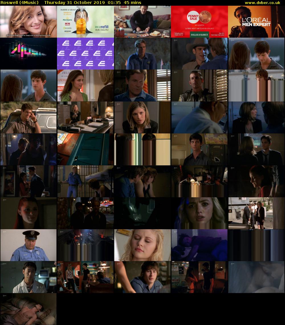 Roswell (4Music) Thursday 31 October 2019 01:35 - 02:20