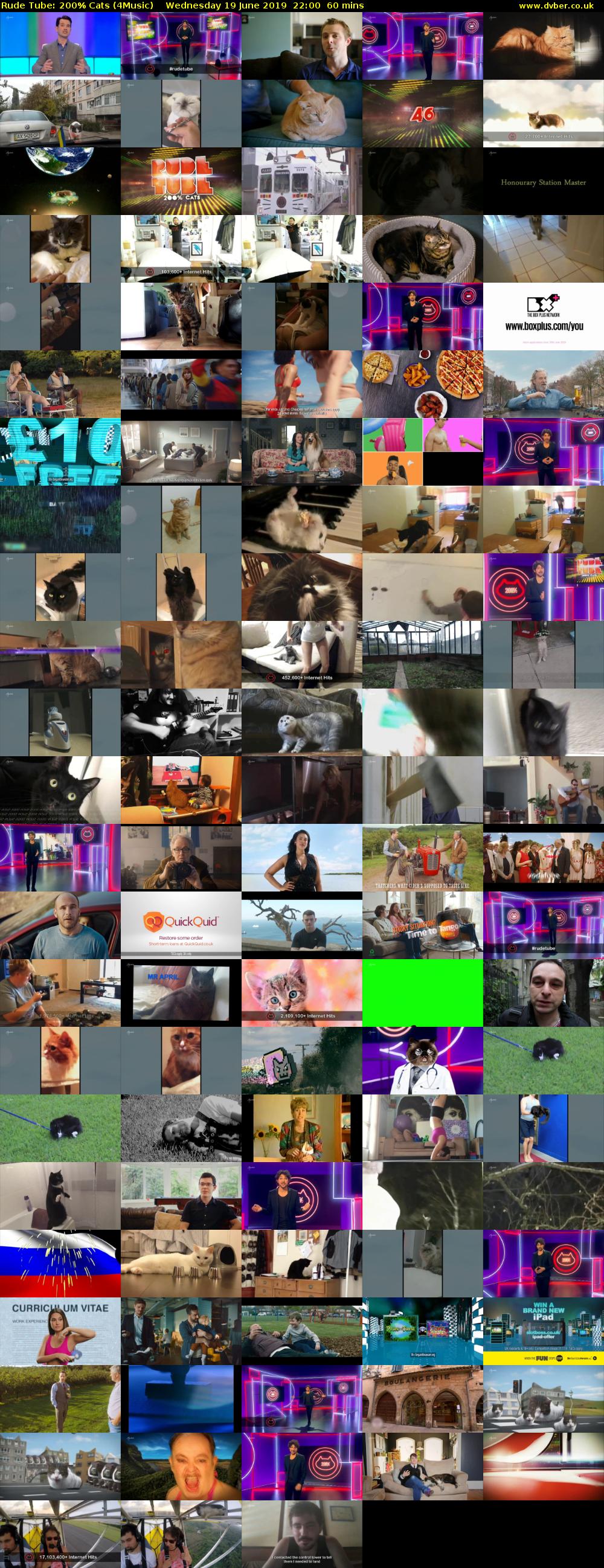 Rude Tube: 200% Cats (4Music) Wednesday 19 June 2019 22:00 - 23:00
