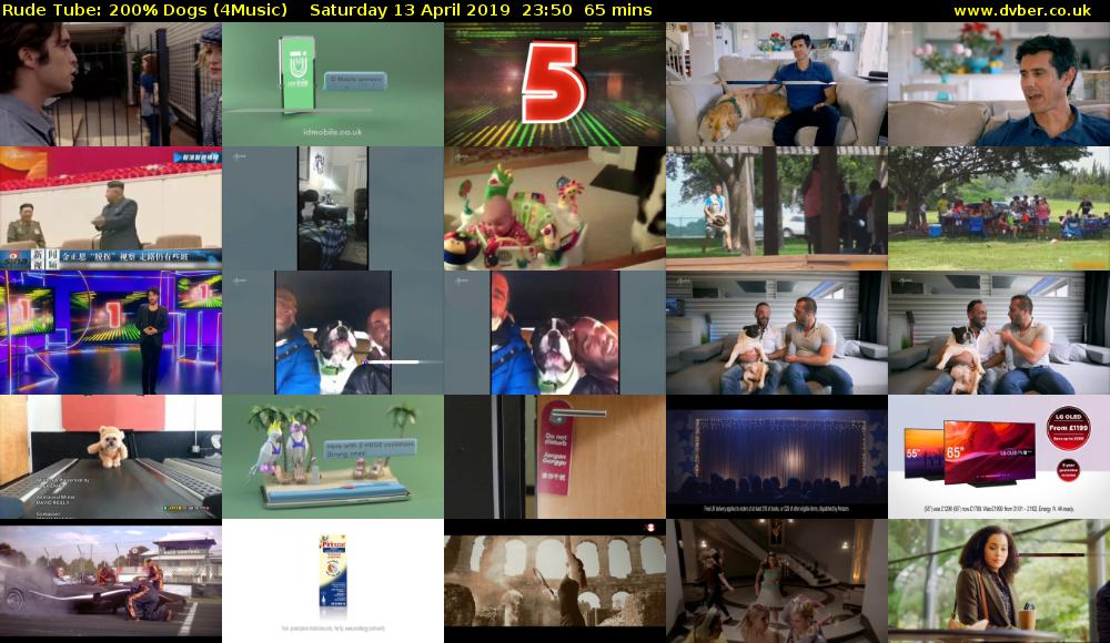 Rude Tube: 200% Dogs (4Music) Saturday 13 April 2019 23:50 - 00:55