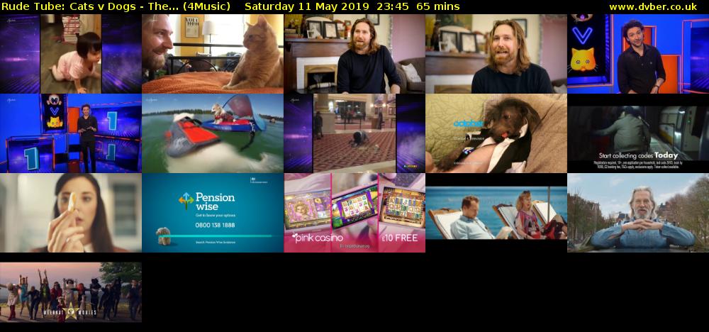 Rude Tube: Cats v Dogs - The... (4Music) Saturday 11 May 2019 23:45 - 00:50