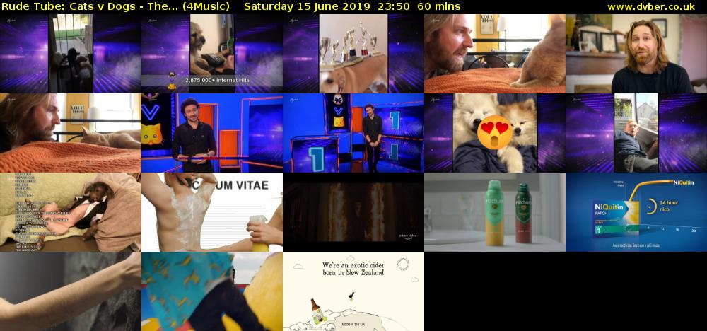 Rude Tube: Cats v Dogs - The... (4Music) Saturday 15 June 2019 23:50 - 00:50