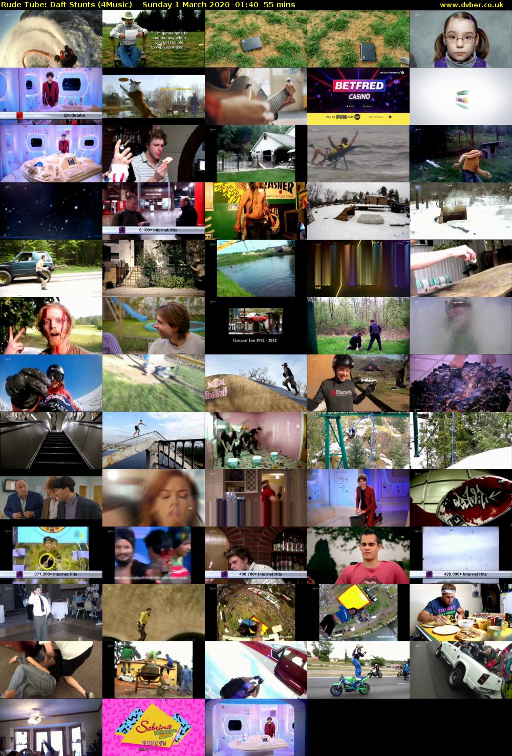 Rude Tube: Daft Stunts (4Music) Sunday 1 March 2020 01:40 - 02:35