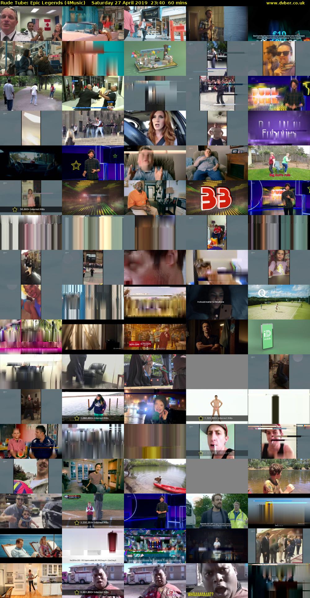 Rude Tube: Epic Legends (4Music) Saturday 27 April 2019 23:40 - 00:40