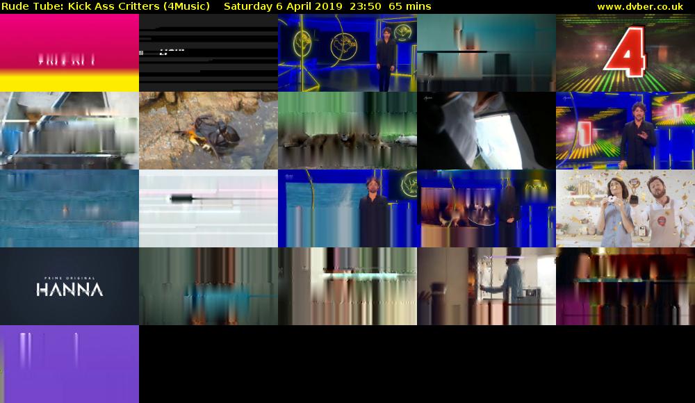Rude Tube: Kick Ass Critters (4Music) Saturday 6 April 2019 23:50 - 00:55