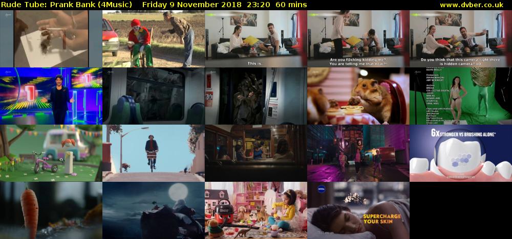 Rude Tube: Prank Bank (4Music) Friday 9 November 2018 23:20 - 00:20