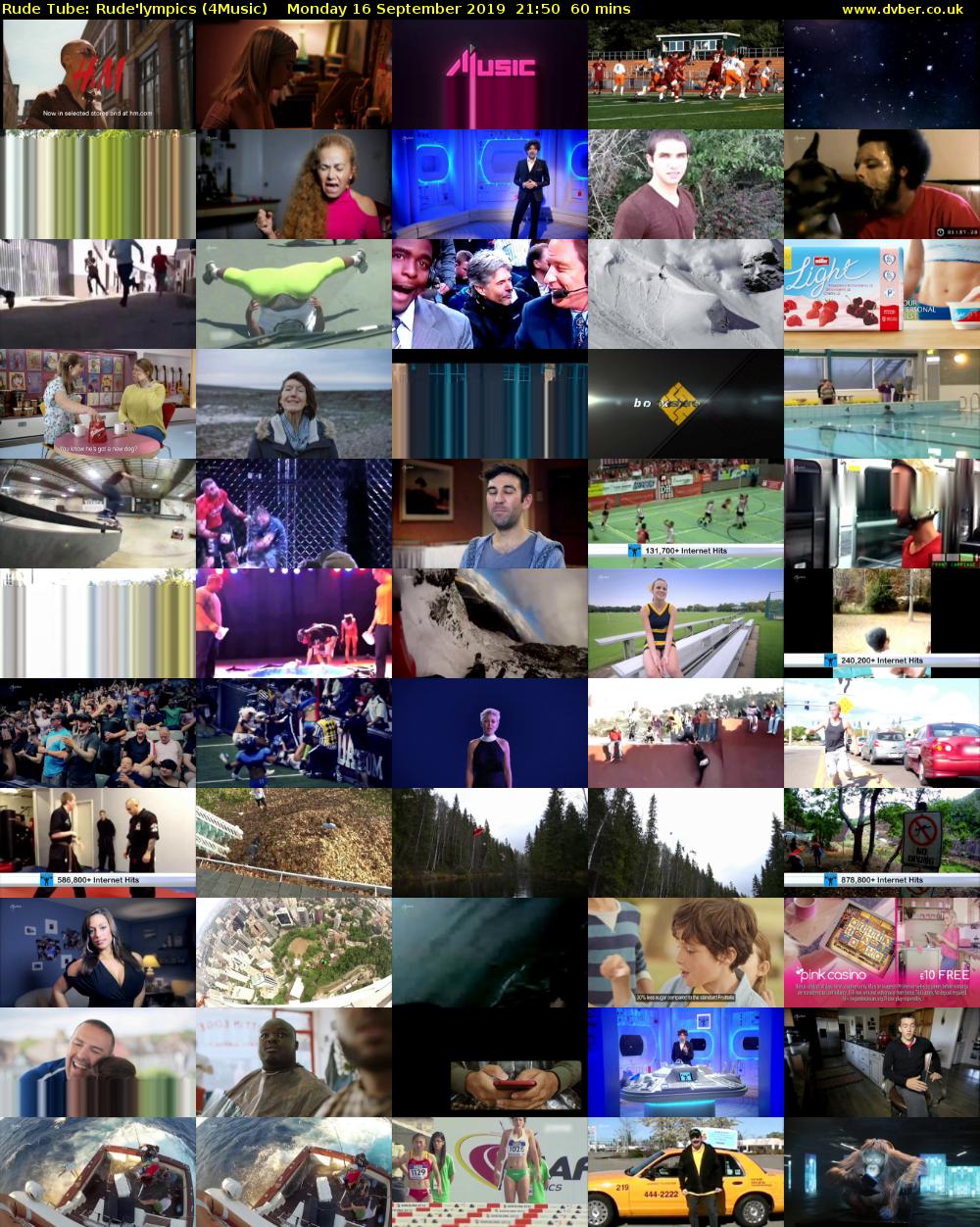Rude Tube: Rude'lympics (4Music) Monday 16 September 2019 21:50 - 22:50