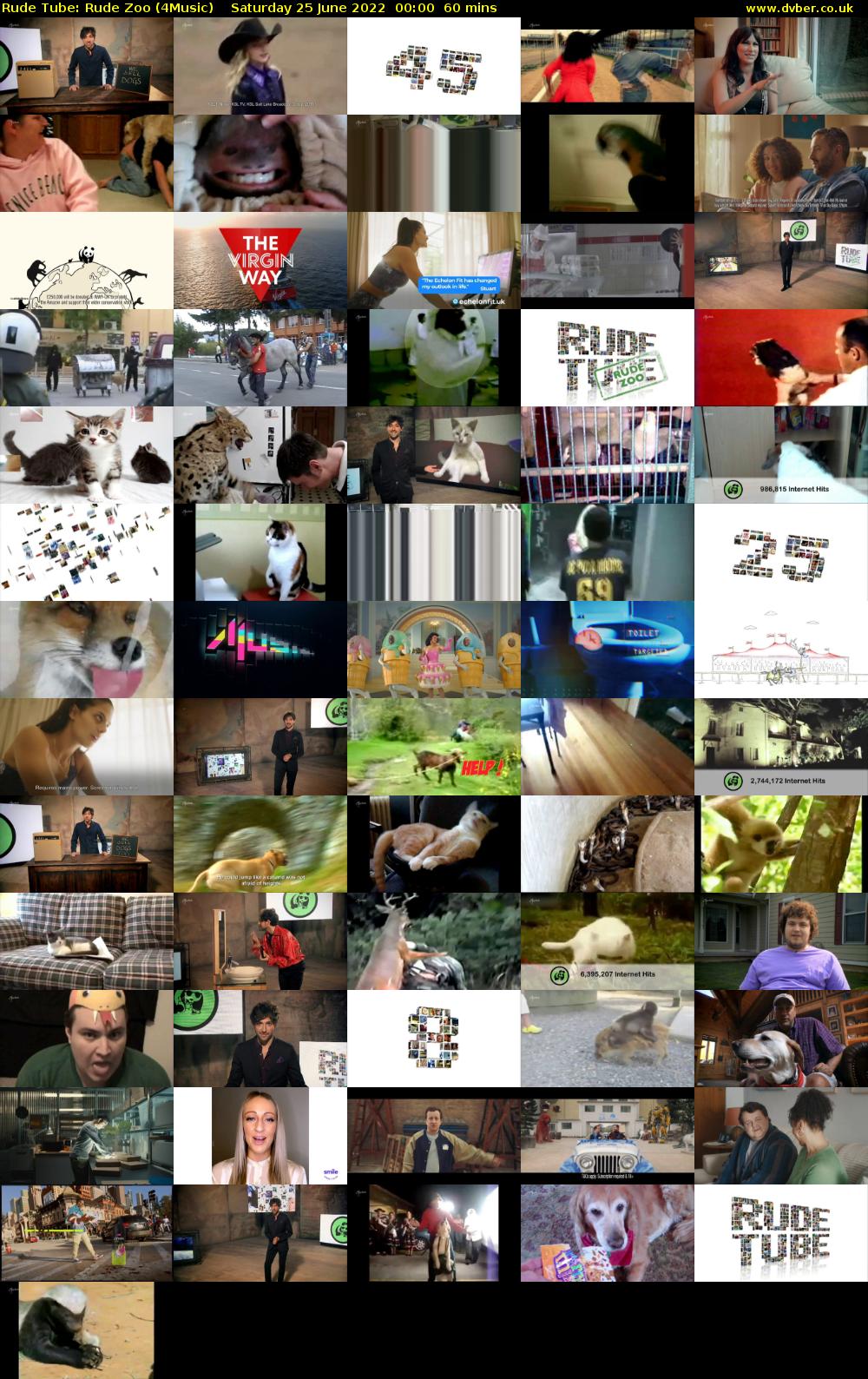 Rude Tube: Rude Zoo (4Music) Saturday 25 June 2022 00:00 - 01:00