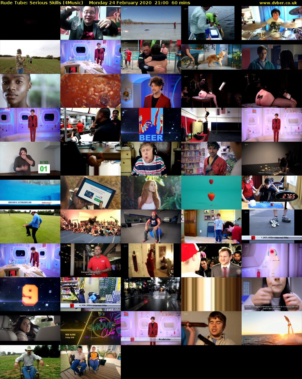 Rude Tube: Serious Skills (4Music) Monday 24 February 2020 21:00 - 22:00