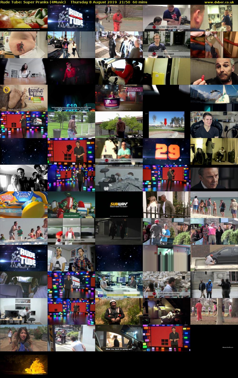 Rude Tube: Super Pranks (4Music) Thursday 8 August 2019 21:50 - 22:50