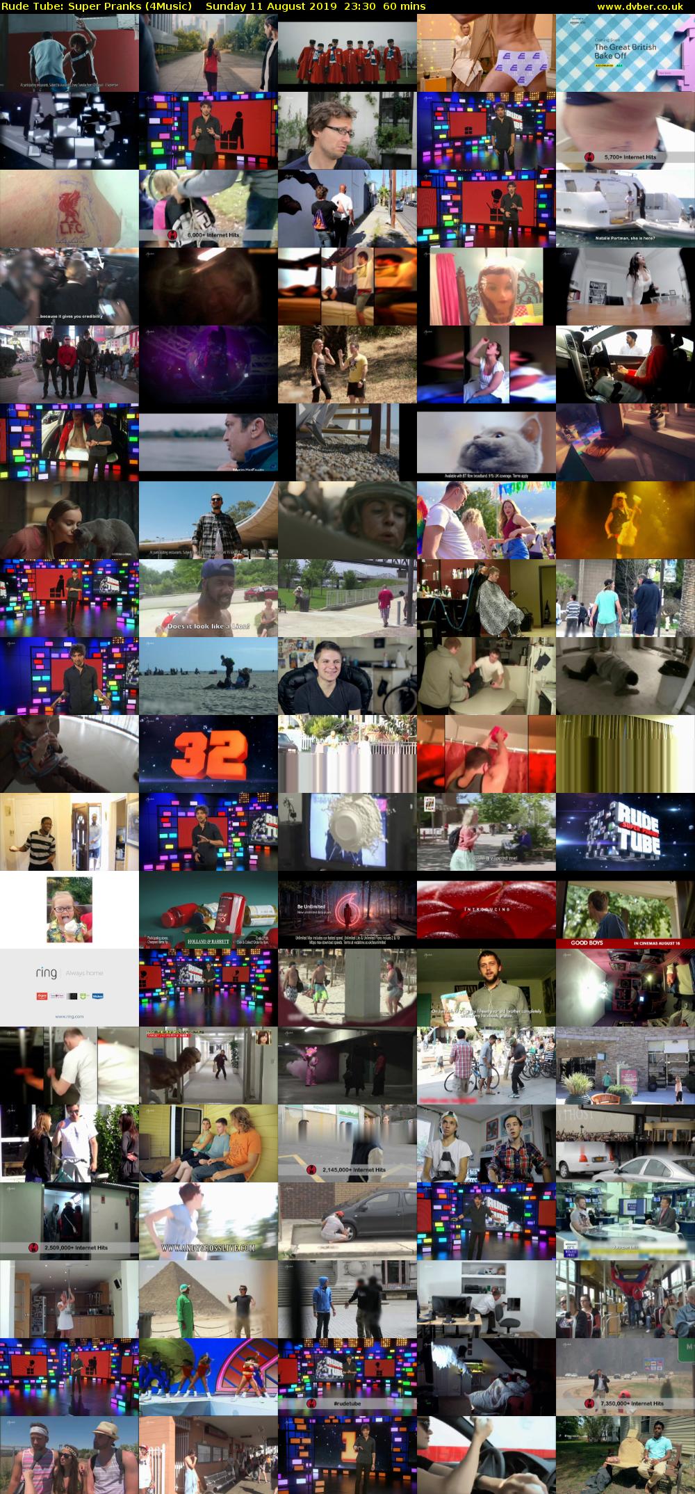 Rude Tube: Super Pranks (4Music) Sunday 11 August 2019 23:30 - 00:30