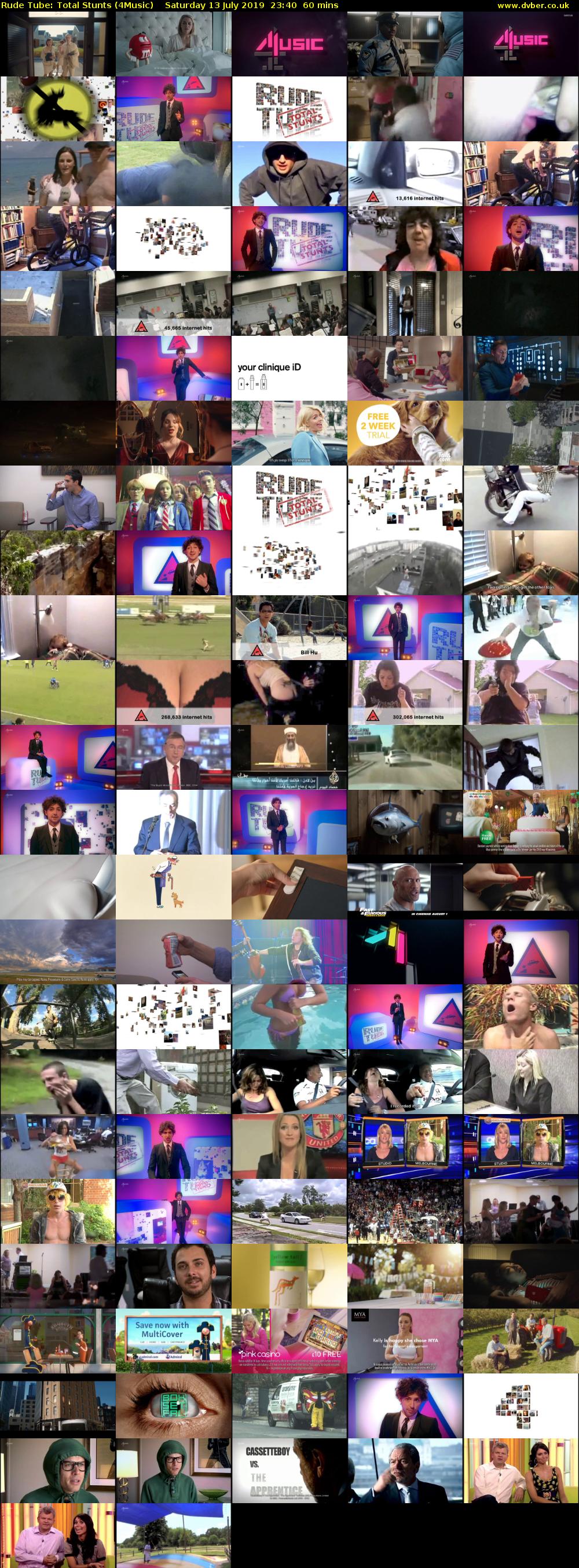 Rude Tube: Total Stunts (4Music) Saturday 13 July 2019 23:40 - 00:40