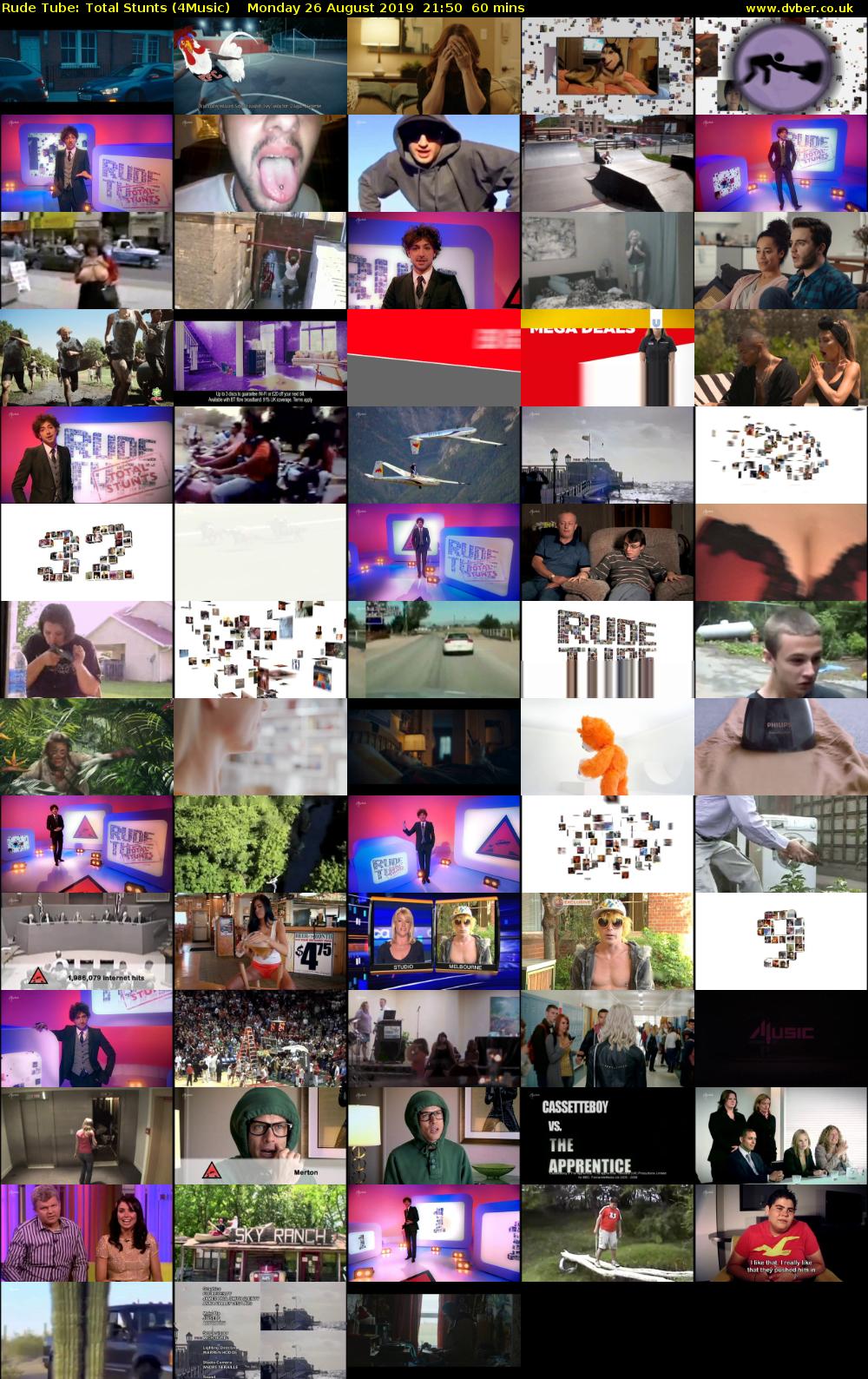 Rude Tube: Total Stunts (4Music) Monday 26 August 2019 21:50 - 22:50