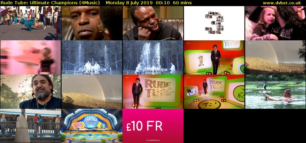 Rude Tube: Ultimate Champions (4Music) Monday 8 July 2019 00:10 - 01:10
