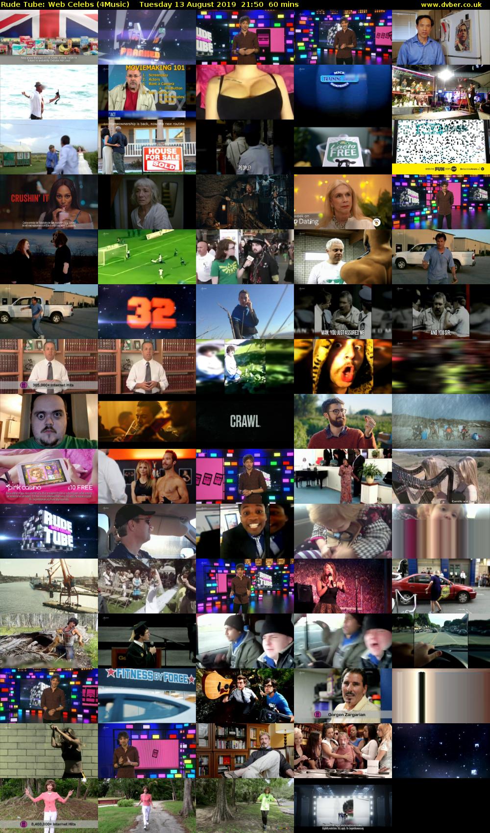 Rude Tube: Web Celebs (4Music) Tuesday 13 August 2019 21:50 - 22:50