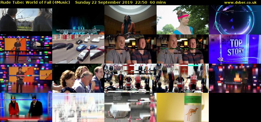 Rude Tube: World of Fail (4Music) Sunday 22 September 2019 22:50 - 23:50