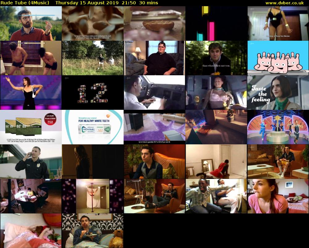 Rude Tube (4Music) Thursday 15 August 2019 21:50 - 22:20