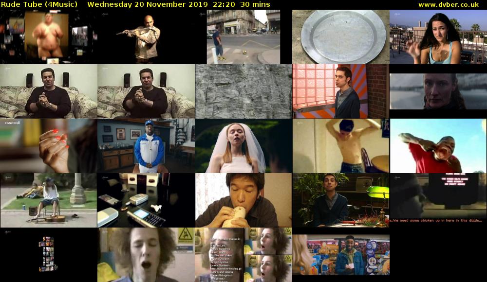 Rude Tube (4Music) Wednesday 20 November 2019 22:20 - 22:50
