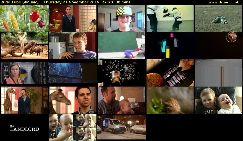 Rude Tube (4Music) Thursday 21 November 2019 22:20 - 22:50