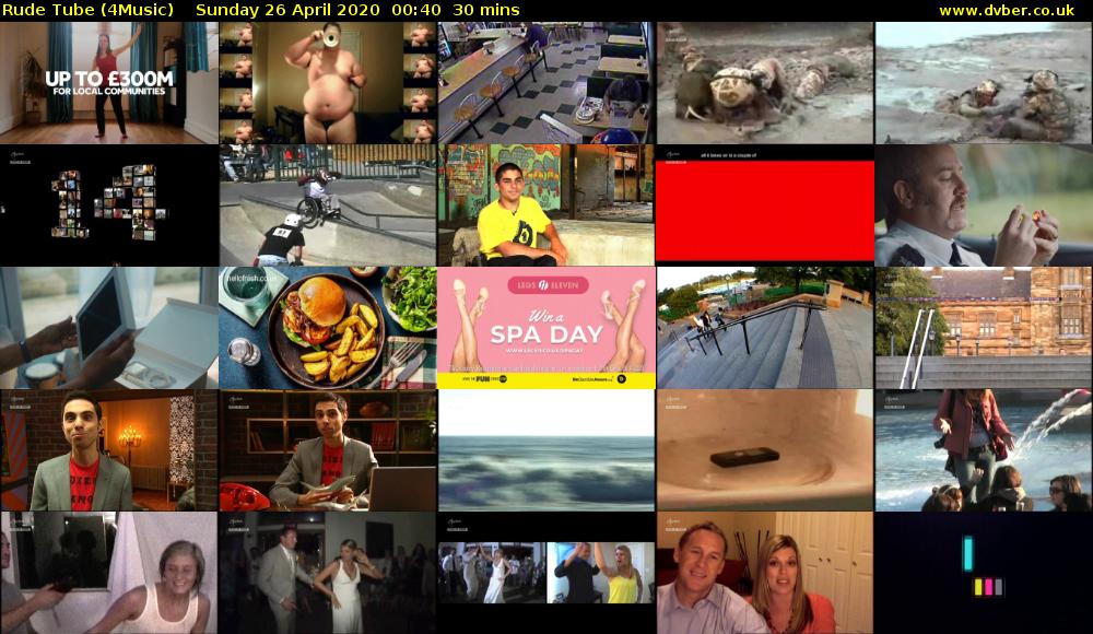 Rude Tube (4Music) Sunday 26 April 2020 00:40 - 01:10