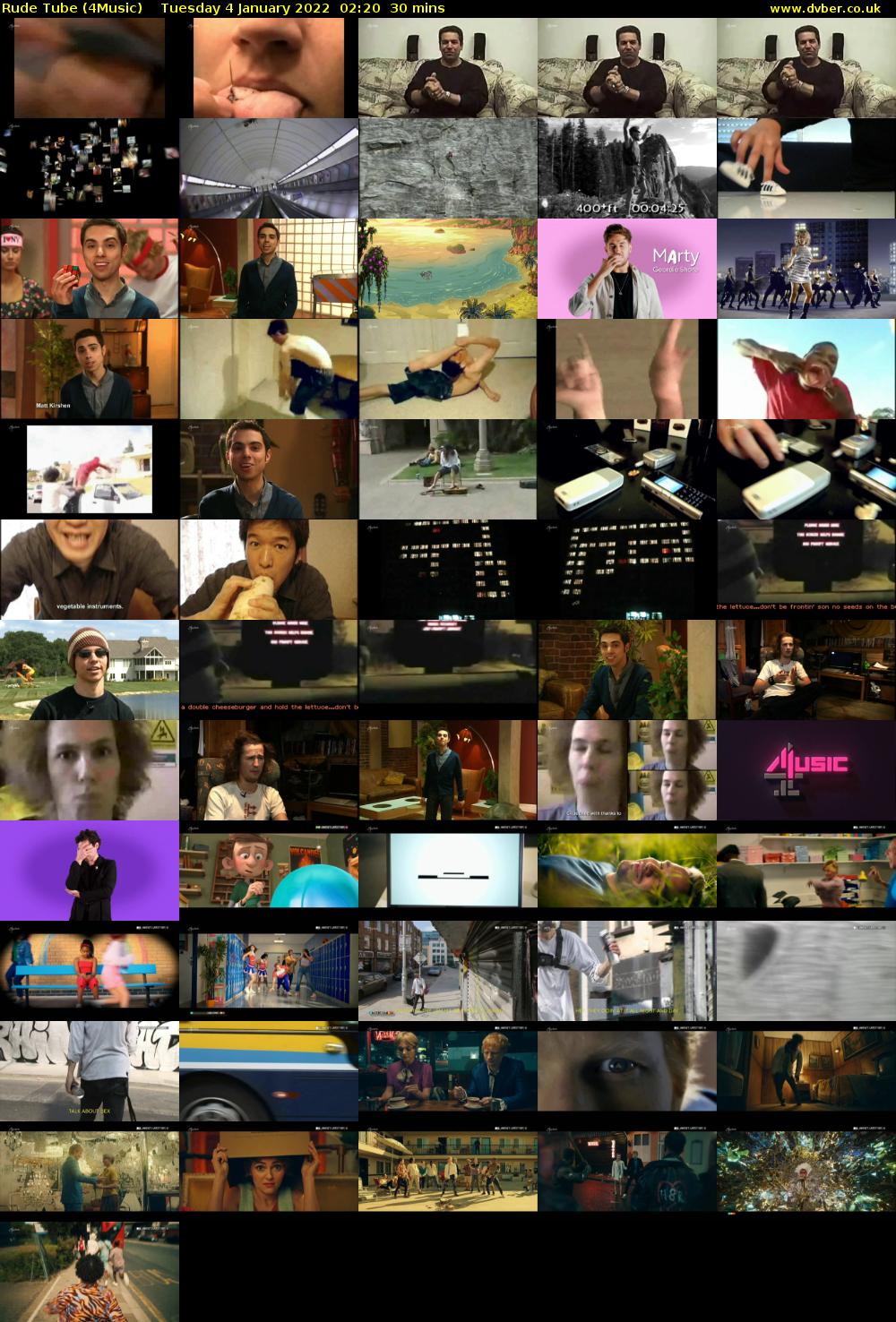 Rude Tube (4Music) Tuesday 4 January 2022 02:20 - 02:50
