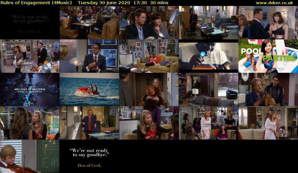Rules of Engagement (4Music) Tuesday 30 June 2020 17:30 - 18:00