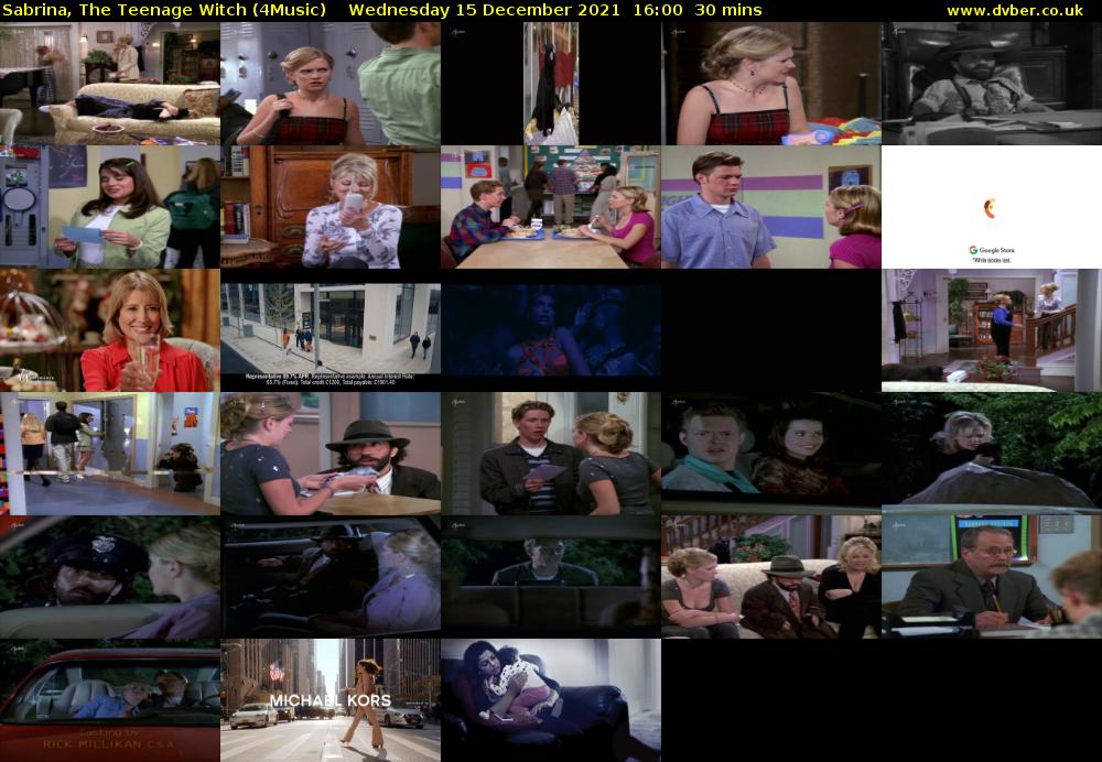 Sabrina, the Teenage Witch (4Music) Wednesday 15 December 2021 16:00 - 16:30