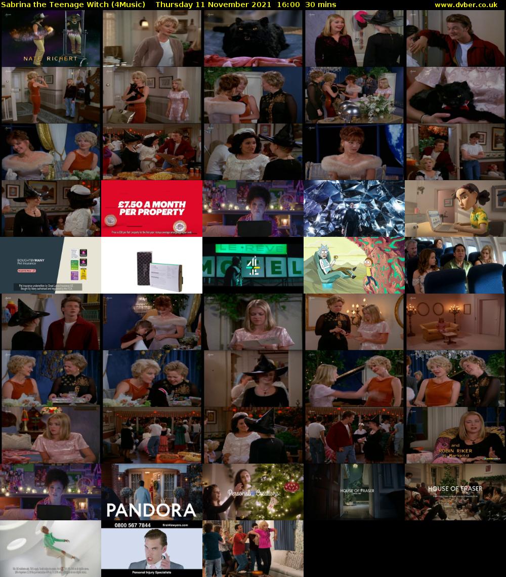 Sabrina The Teenage Witch (4Music) Thursday 11 November 2021 16:00 - 16:30