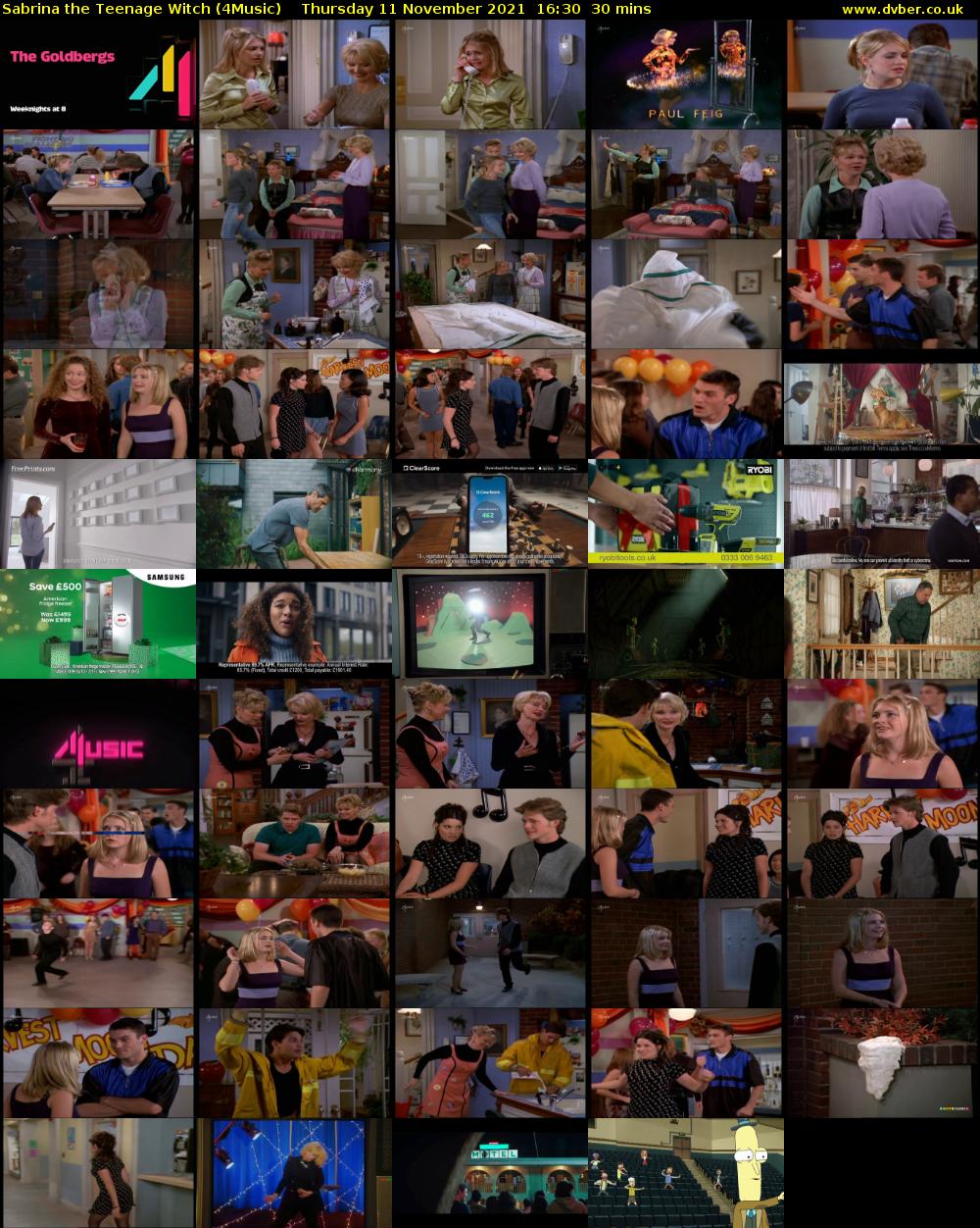 Sabrina The Teenage Witch (4Music) Thursday 11 November 2021 16:30 - 17:00