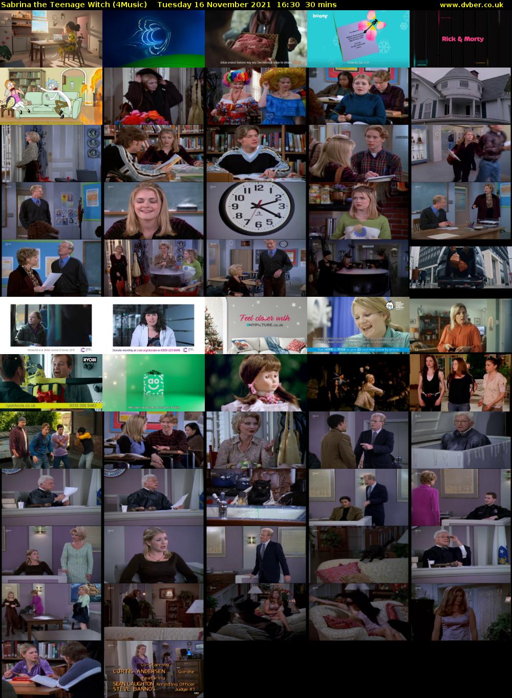 Sabrina The Teenage Witch (4Music) Tuesday 16 November 2021 16:30 - 17:00