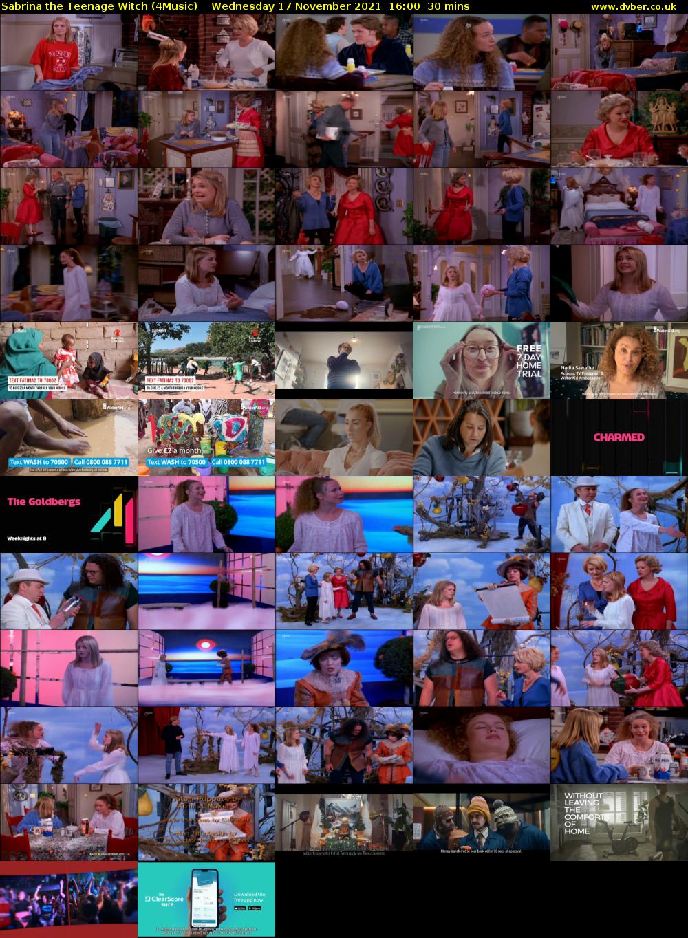 Sabrina The Teenage Witch (4Music) Wednesday 17 November 2021 16:00 - 16:30