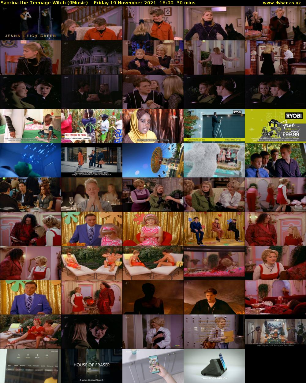 Sabrina The Teenage Witch (4Music) Friday 19 November 2021 16:00 - 16:30