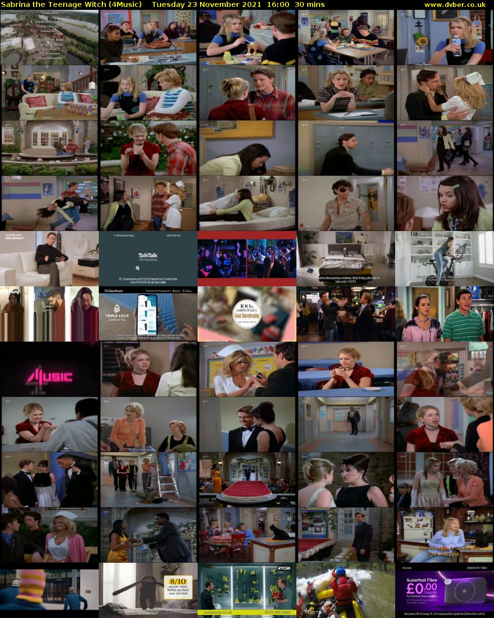 Sabrina The Teenage Witch (4Music) Tuesday 23 November 2021 16:00 - 16:30