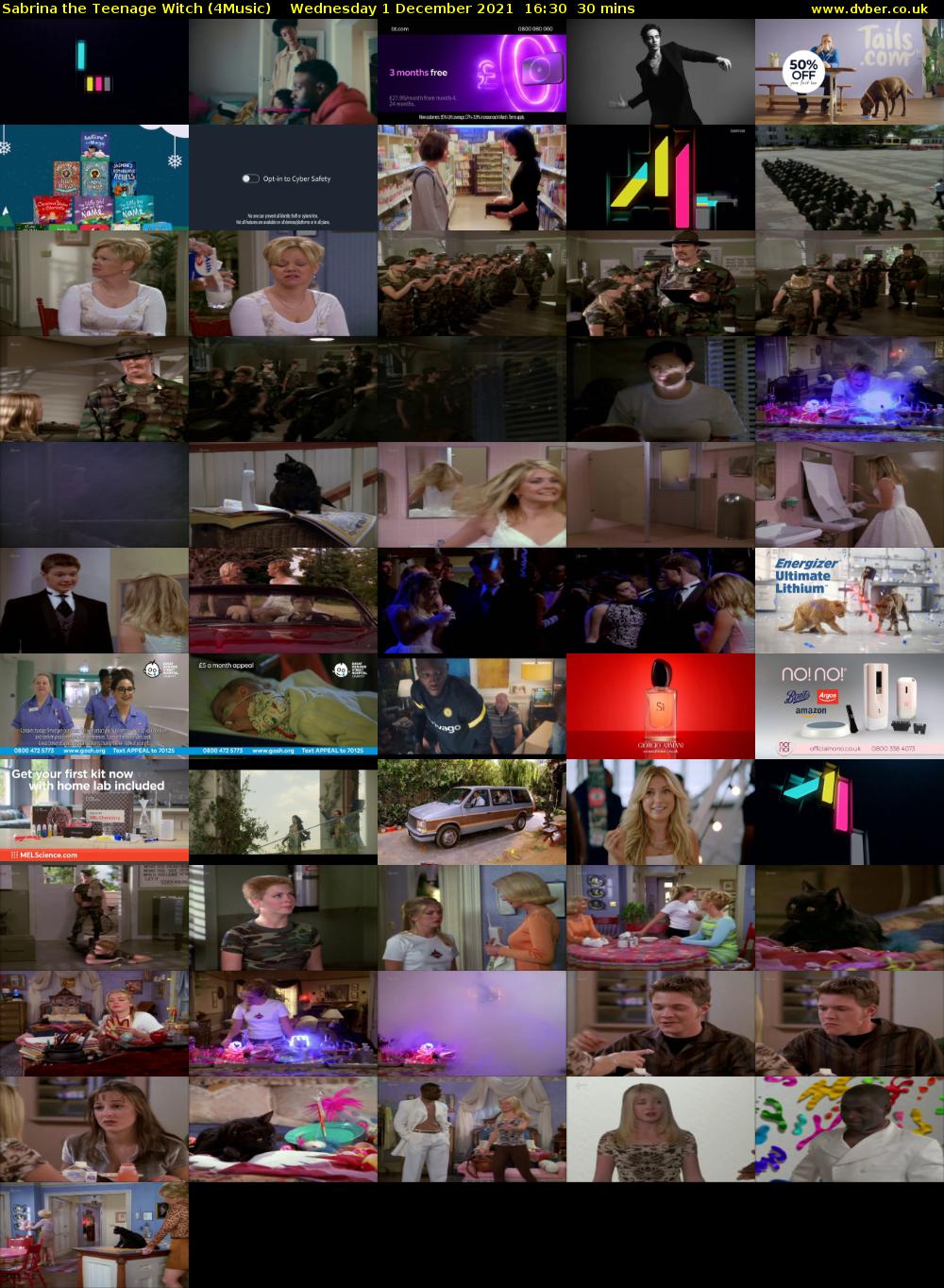 Sabrina The Teenage Witch (4Music) Wednesday 1 December 2021 16:30 - 17:00