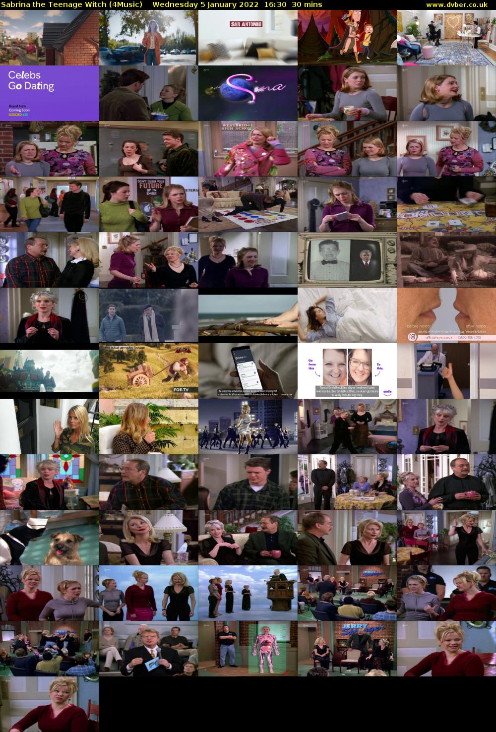 Sabrina The Teenage Witch (4Music) Wednesday 5 January 2022 16:30 - 17:00
