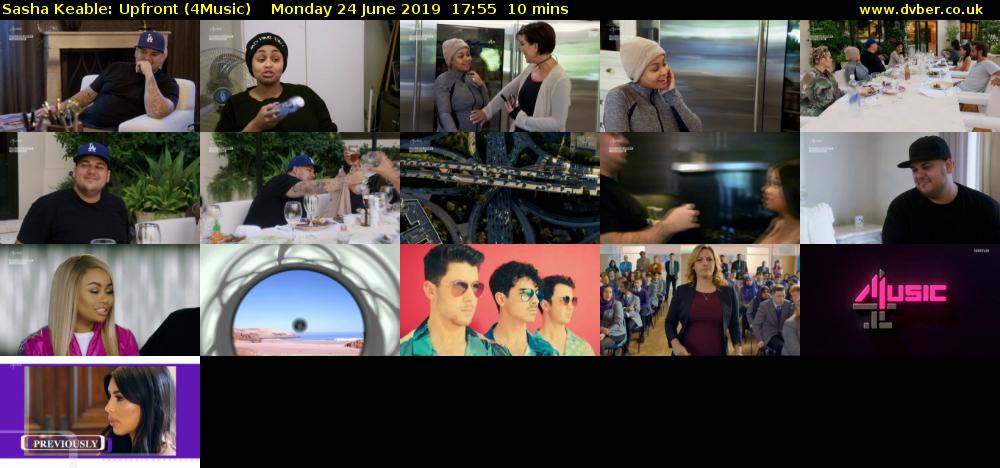 Sasha Keable: Upfront (4Music) Monday 24 June 2019 17:55 - 18:05