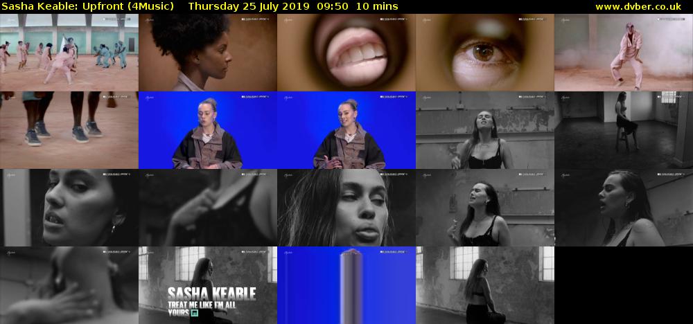 Sasha Keable: Upfront (4Music) Thursday 25 July 2019 09:50 - 10:00
