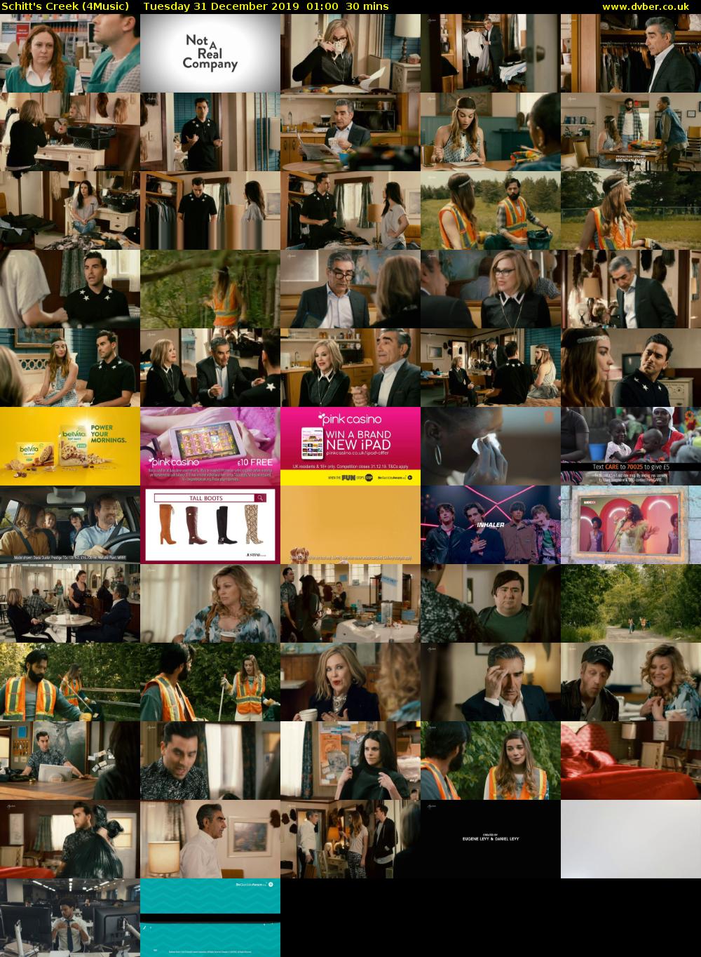 Schitt's Creek (4Music) Tuesday 31 December 2019 01:00 - 01:30