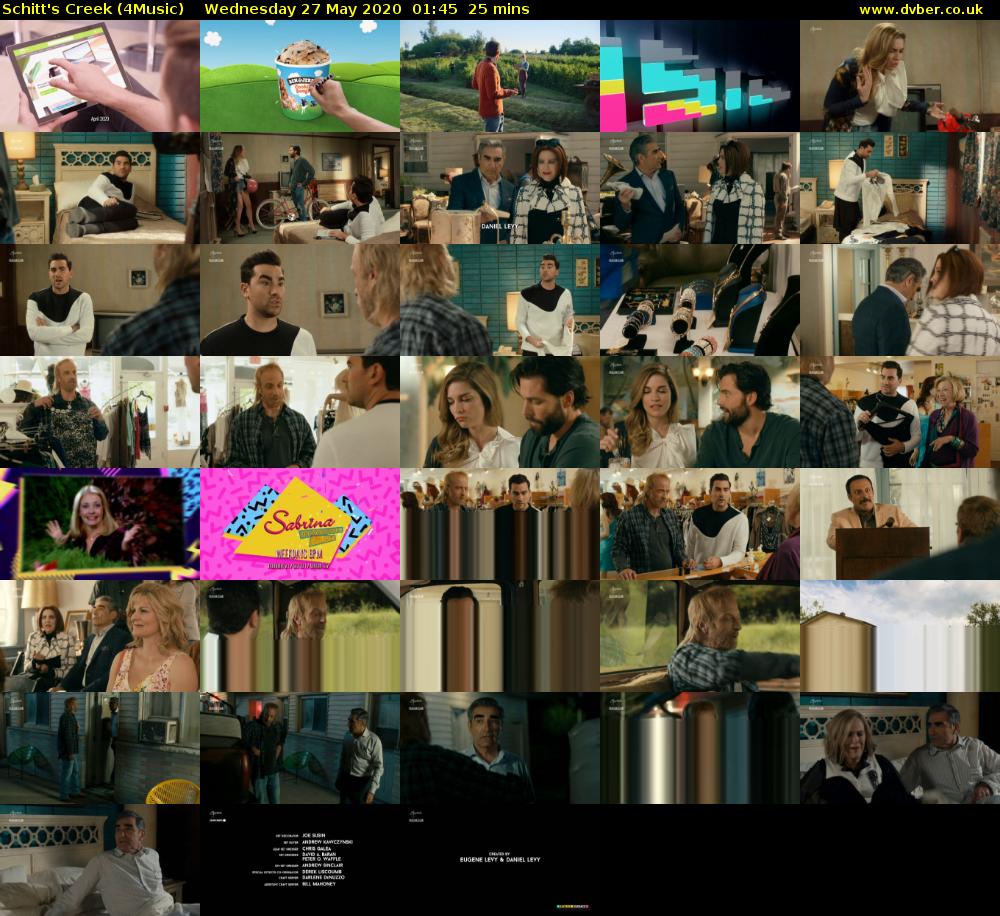 Schitt's Creek (4Music) Wednesday 27 May 2020 01:45 - 02:10