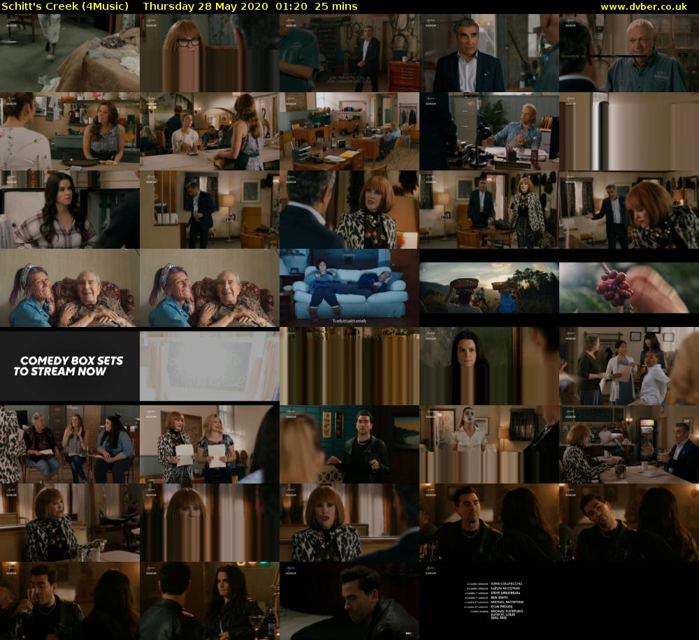 Schitt's Creek (4Music) Thursday 28 May 2020 01:20 - 01:45